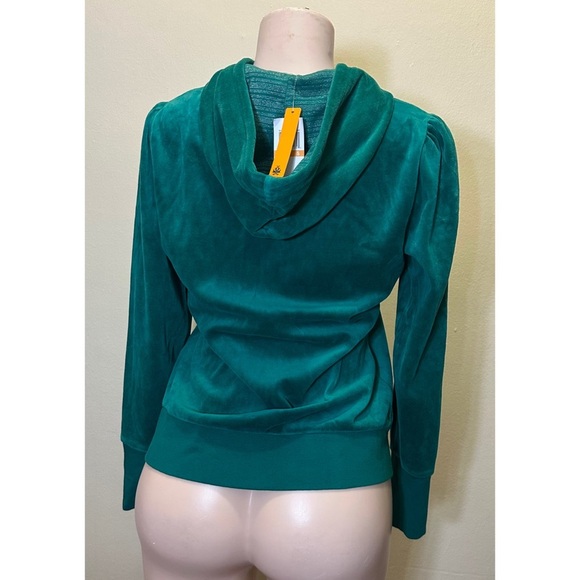 NWT Sideways Satin Lined Zip Front Velvet Hoodie with Kangaroo Pockets. - Picture 6 of 8